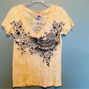 Harley Davidson, ladies T-shirt, beautiful yellow size XL